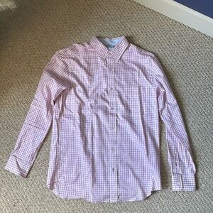 J McLaughlin Pink Gingham Shirt Small